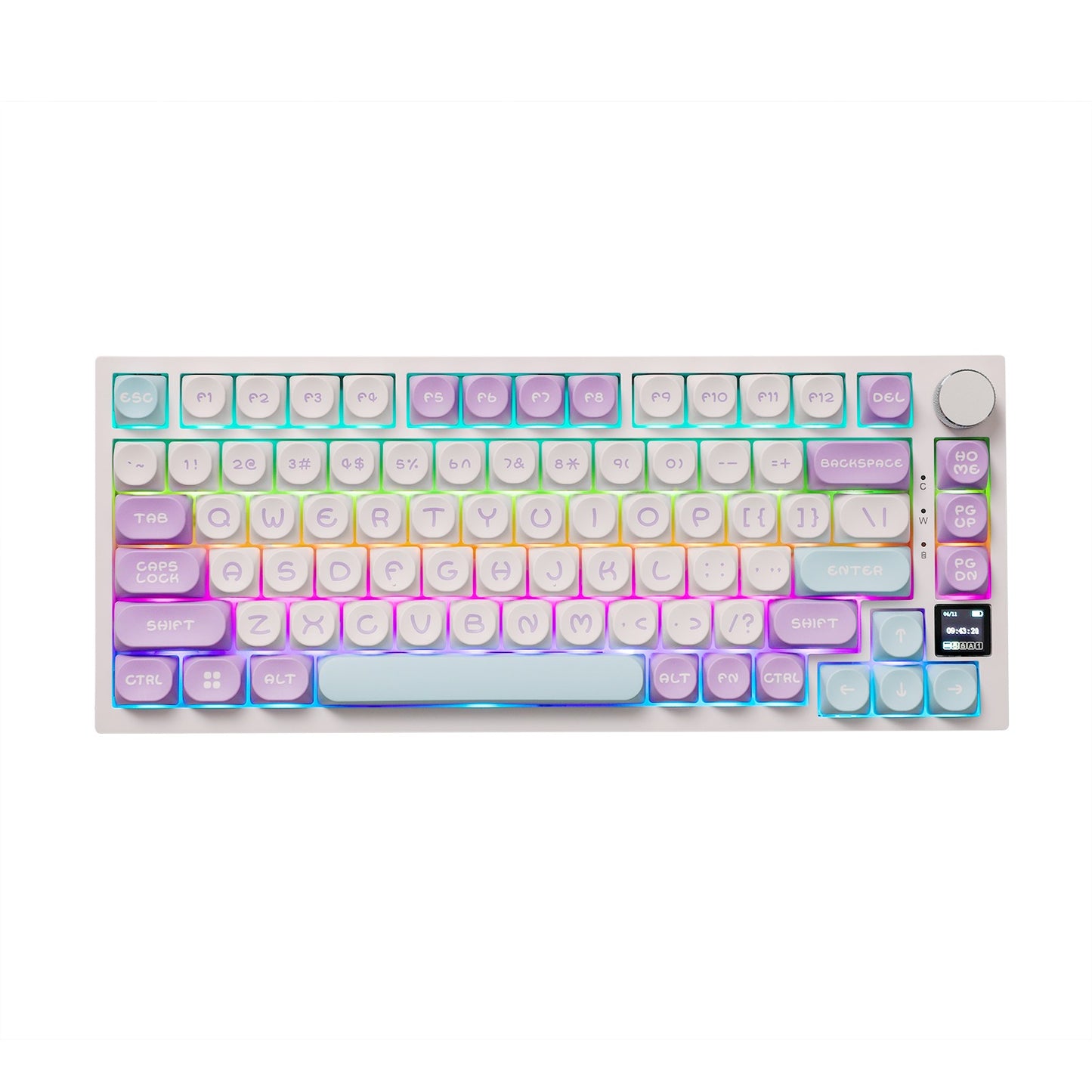 Teclado Gamer Ajazz AK820 Pro com Chave Magnética, Montagem Gasket, Bluetooth 5.1/Wireless 2.4G/USB-C com Fio, Tela TFT, para Mac/Windows