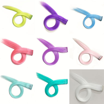Extensões de Cabelo Presilha Luminosas Neon, 9 peças, para Festas, Festivais, Natal, que Brilham no Escuro, Acessórios de Cabelo Sintéticos para Mulheres