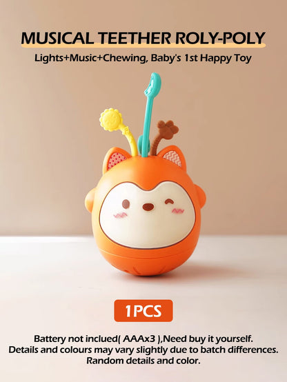 1pc little fox bumbler baby to learn crawling and head up training baby teether toy with sound light Christmas gift