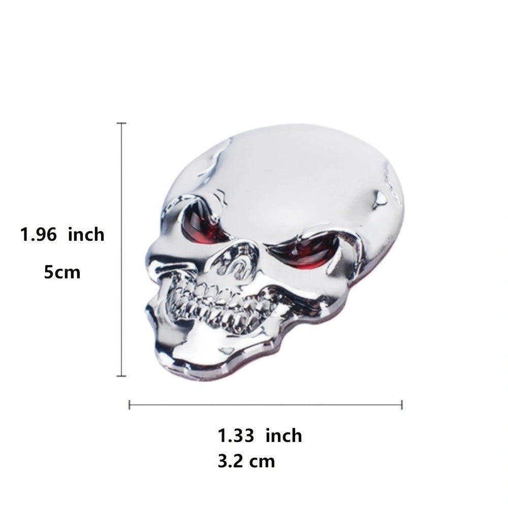 2 Peças Crânio Pirata Esqueleto Bucaneiro Cabeça Crânio Adesivo de Metal 3D para Carro Emblema Traseiro Decalque