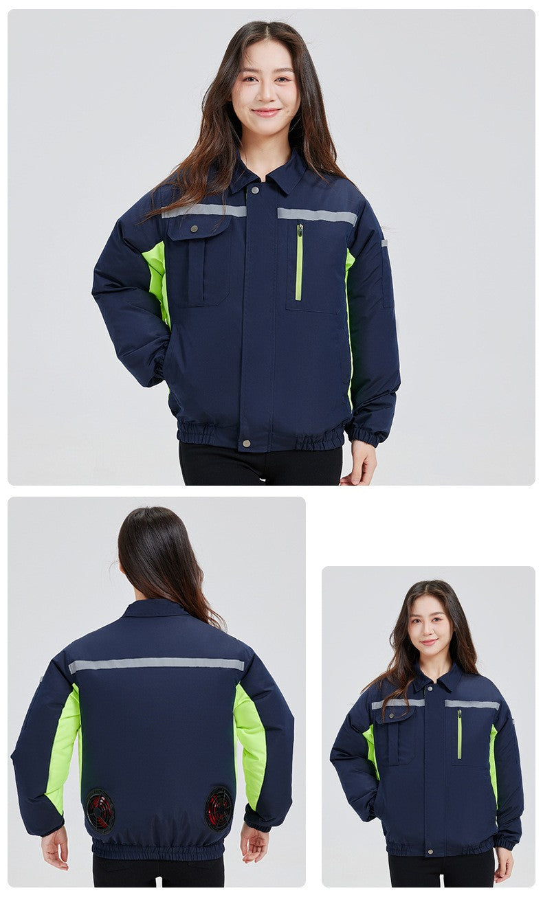 Summer Cooling Jacket Men's Hooded Fan Jacket Heat Resistant Fan Air Conditioner Clothes Breathable Outdoor Fishing Fan Workwear