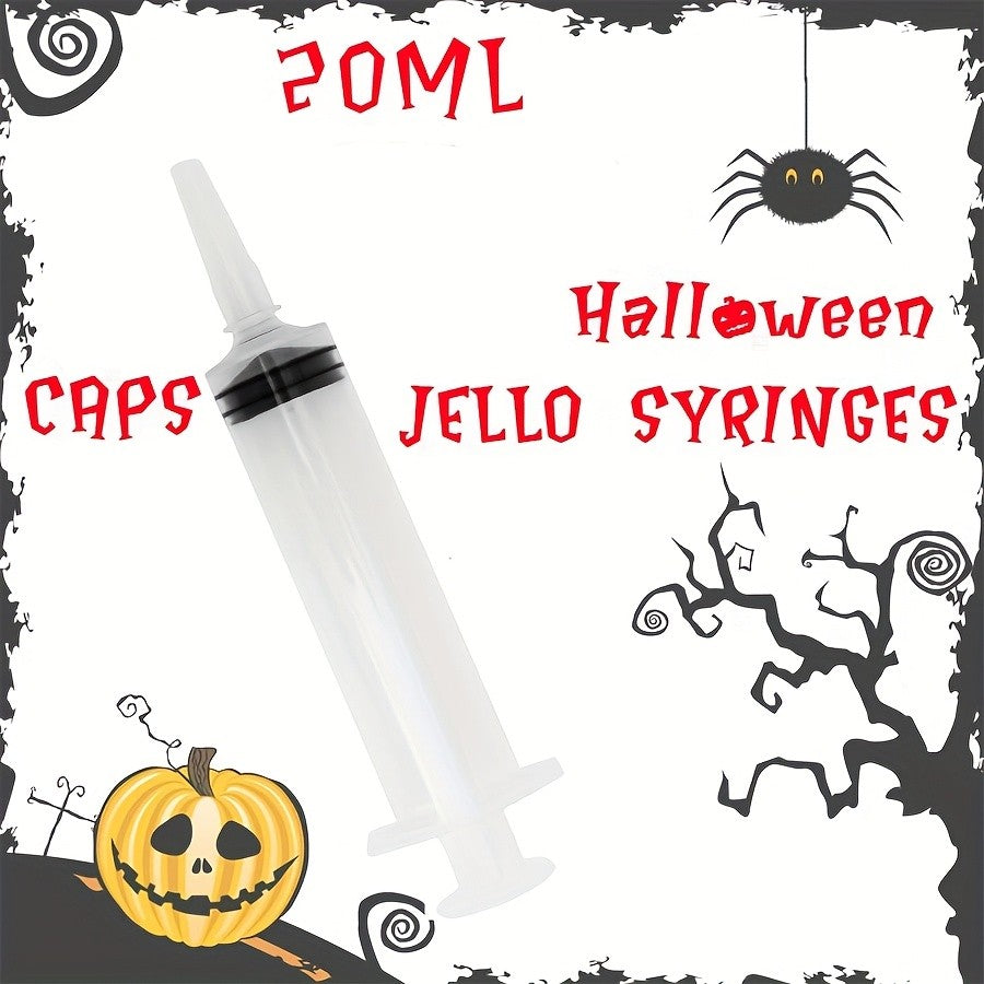 50 Peças Seringas de Gelatina de 20ml, Seringas de Festa para Injeções de Gelatina, Halloween Ação de Graças Seringas de Gelatina Duráveis