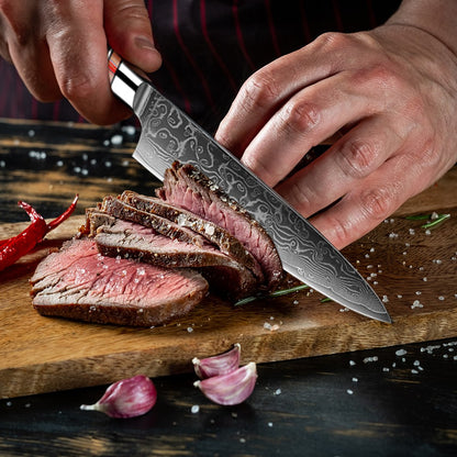 Conjunto de Facas de Cozinha de Aço Damasco Forjado para Arte 1-8 pçs Faca de Cozinha Profissional de Hotel para Fatiar e Cortar Utensílios de Cozinha Premium