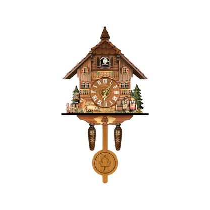 Bird Time Bell Swing Alarm Watch Imitation Wood Style With Easy-to-Read Dials Cuckoo Clock CM012