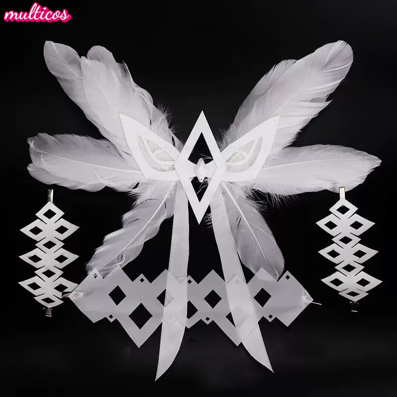 Peruca de Cosplay Columbina de Alta Qualidade 105cm Longa Lisa Preta Rosa Cabelo Sintético Resistente ao Calor Anime Fatui Cosplay Perucas + Touca de Peruca