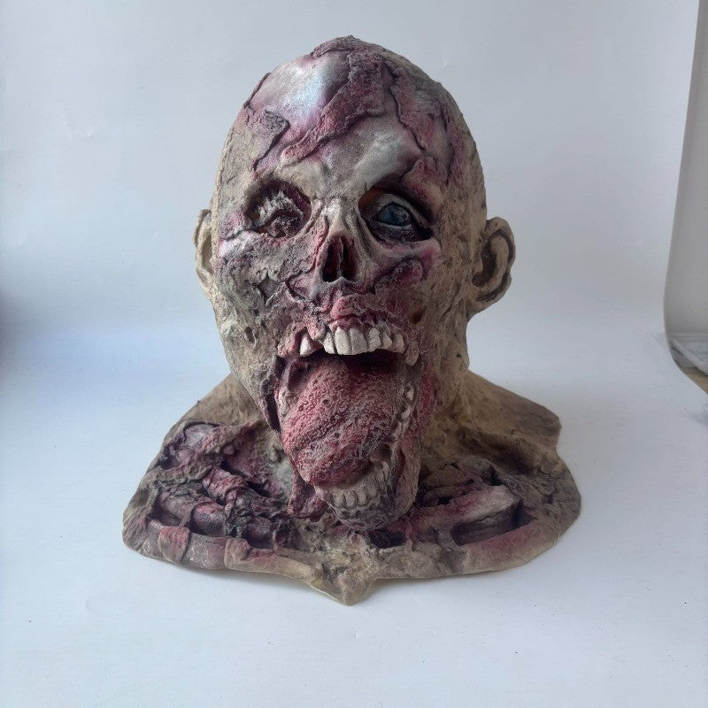 Halloween Ghost House Escape Room Terrifying Tongue Monster Headmask Mask Zombie Man Full Face Headmask