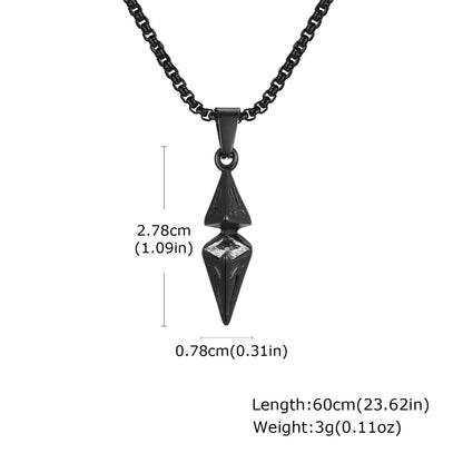 Vnox Stylish Blue Stone Necklaces for Men, Stainless Steel Cube Geometric Pendant Collar Jewelry, Birthday Party Gifts for Him