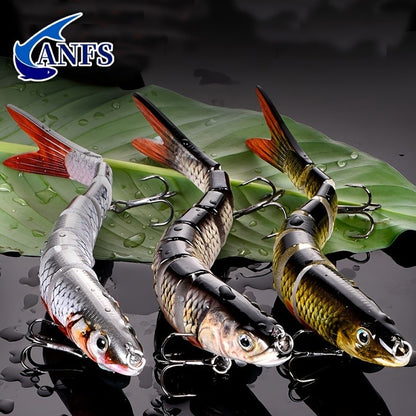 Iscas de Pesca Multi Articuladas Swimbait Crank Bait Isca Artificial Biônica de Afundamento Lento Água Doce Água Salgada Acessórios de Pesca de Truta Baixo