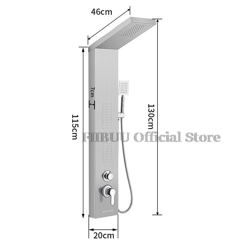 Luxury Shower For Bathroom With Digital Display Pressurized Top Nozzle Rain Shower Head Shower Room Wall Mounted Shower Set