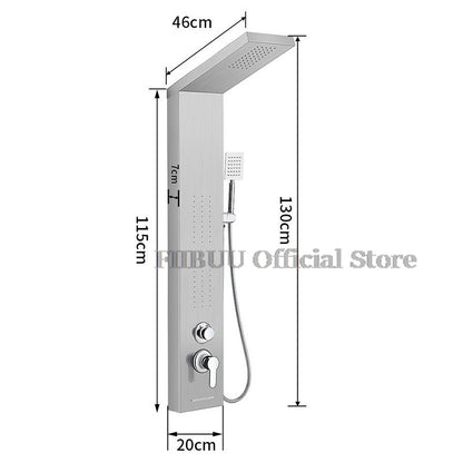 Luxury Shower For Bathroom With Digital Display Pressurized Top Nozzle Rain Shower Head Shower Room Wall Mounted Shower Set