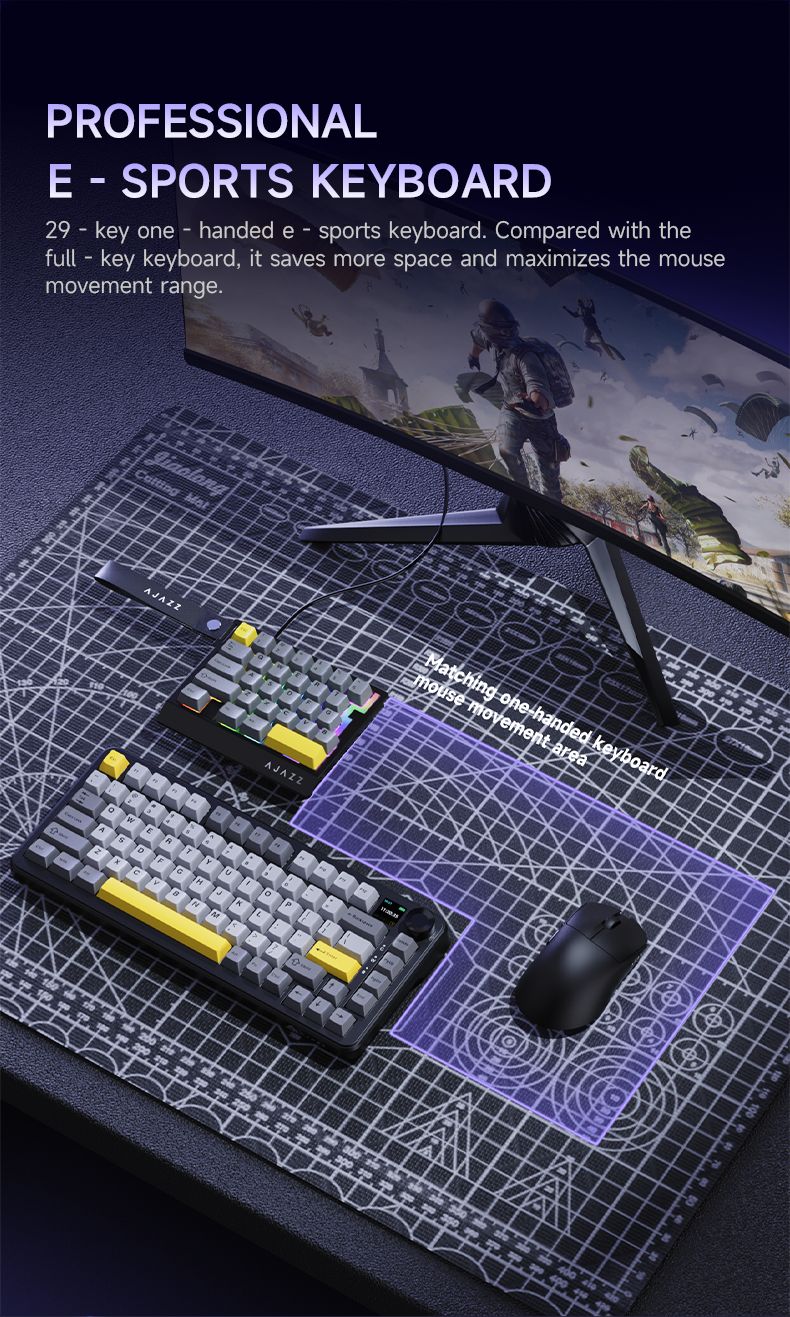 Teclado Gamer de Uma Mão AJAZZ AK029 Com Fio Chave Magnética HE 29 Teclas RGB 8000Hz Mini Teclado Mecânico para Jogadores de E-sports de PC