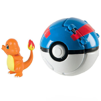 Pokémon Boneco Elf Ball Anime Personagem Desenhos Animados Pikachu Charizard Pocket Monster Pet Modelo Deformável Brinquedo de Ação Presentes Infantis