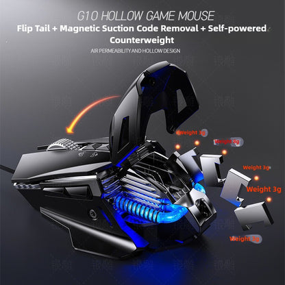G10 Wired Mechanical Mouse RGB Backlit 200-7200DPI 6000FPS Macro Programming Gaming Mouse with Anti Interference Magnetic Ring