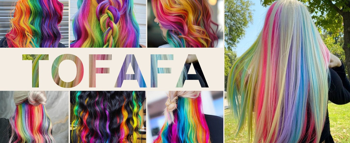 1 5 11 Peças/lote de Extensões de Cabelo Tic Tac Mechas de Várias Cores Sintéticas 22 polegadas Peças de Cabelo Arco-Íris para Meninas Mulheres Crianças
