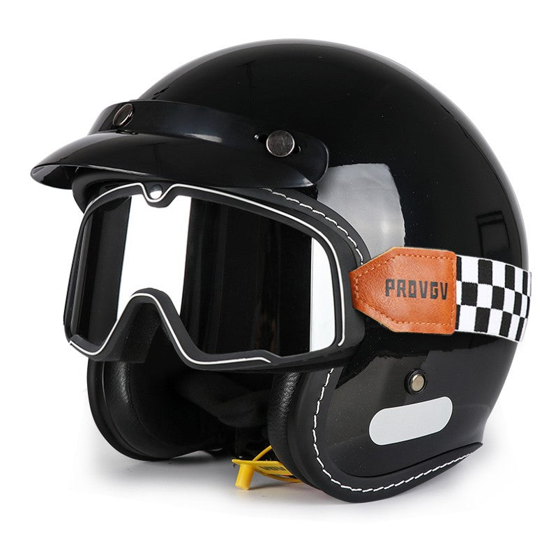 Capacete de motocicleta retrô clássico com certificação DOT, capacete aberto 3/4, segurança masculina e feminina, capacete universal para scooter elétrica
