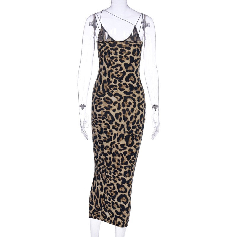 Dulzura Women Party Club Evening Streetwear Leopard Bodycon Midi Dress 2024 Summ