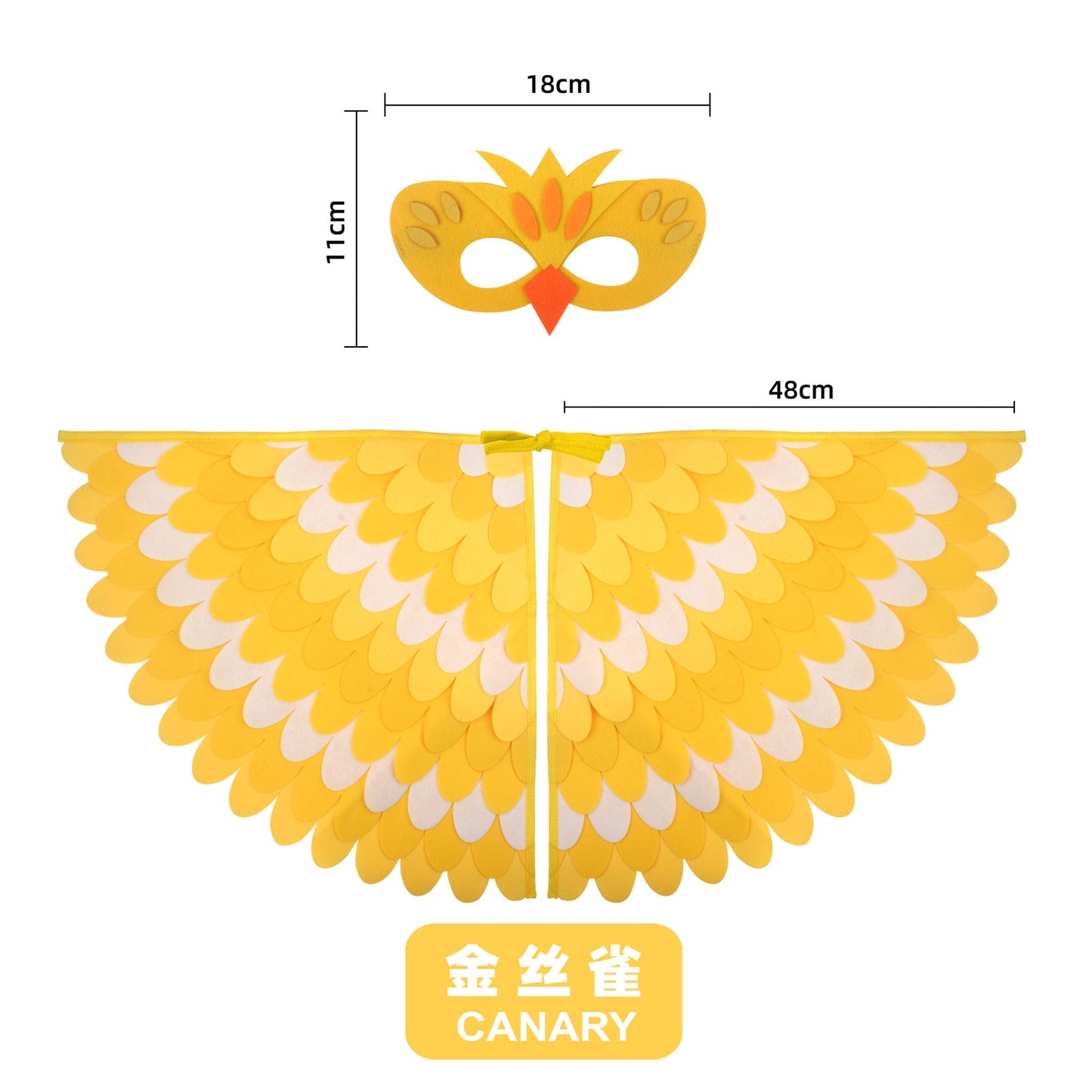 Bird Cosplay Costume Stage Performance Owl Peacock Wings Bird Felt Cape with Mask for Girls Boys Halloween Party Cloak
