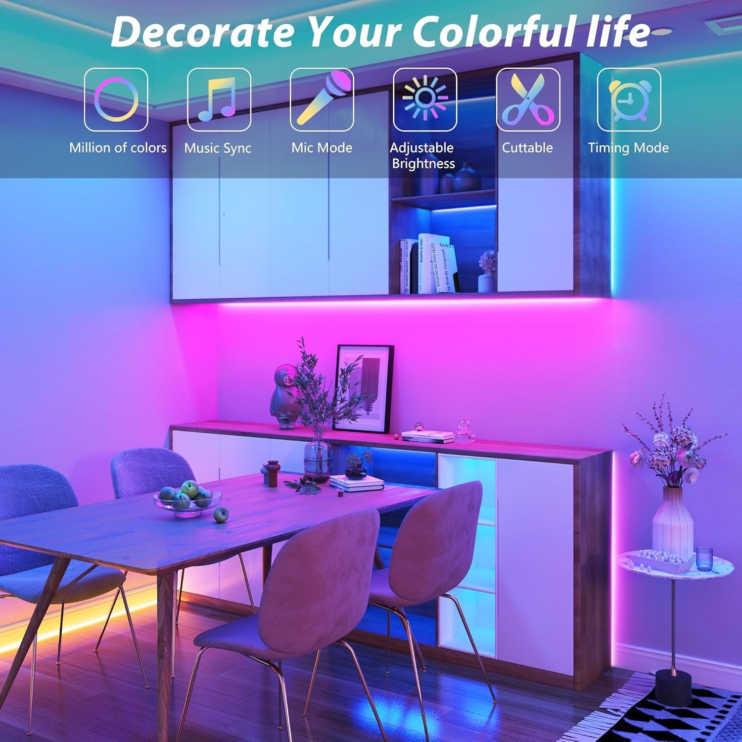 Smart LED Strip Lights 5m-20m Music Sync 5V RGB Led Light with App and Remote Control Christmas Party Room Decoration Lighting