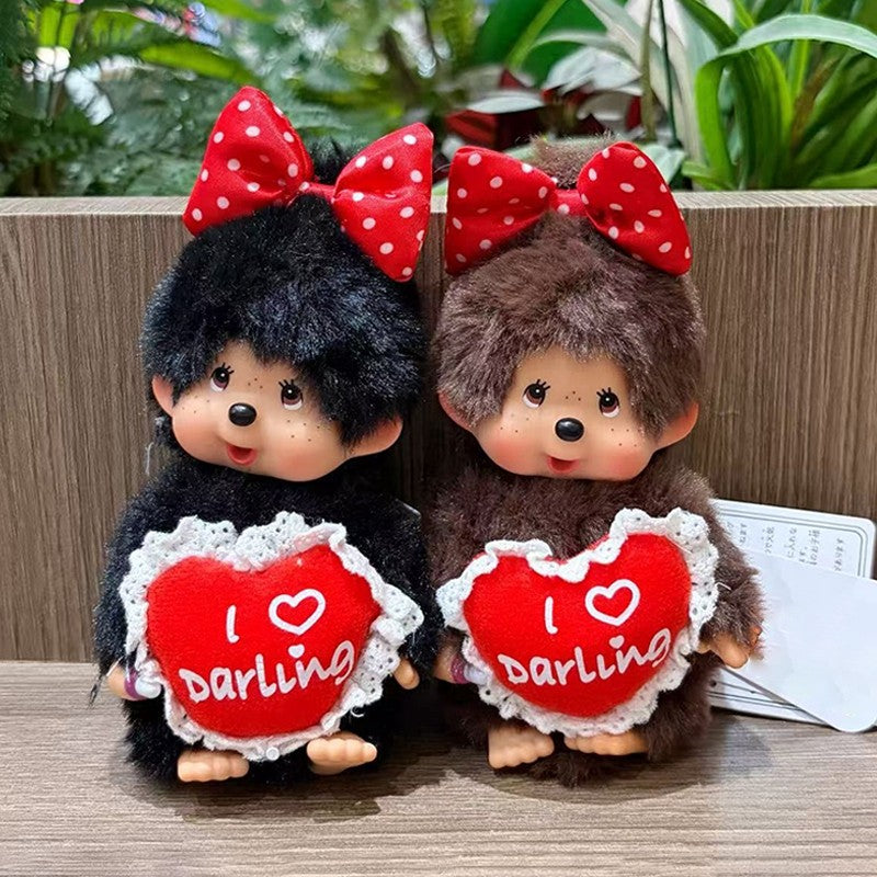 Kawaii Monchichi Doll Figure Keychain Furry Chimutan Monchhichi Figurines Hanger Pendant Bags Charm Accessories Small Gift