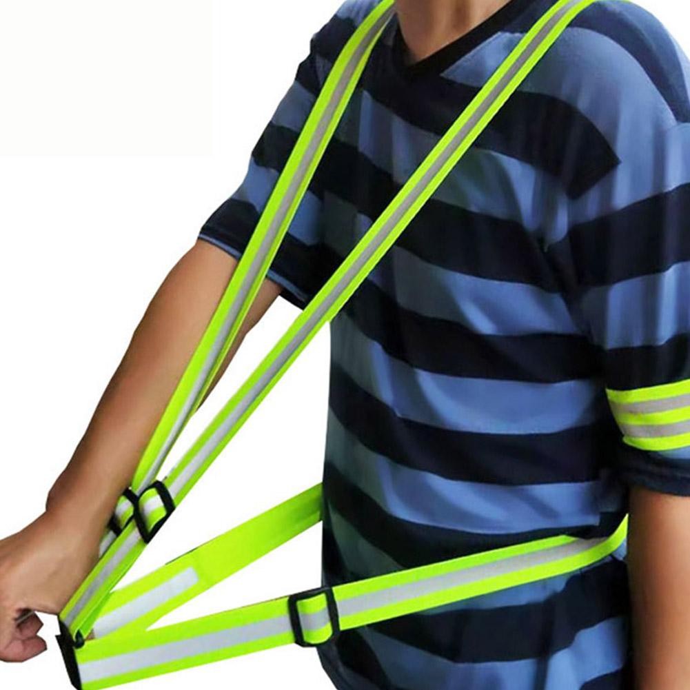 High Visibility Reflective Vest Reflective Straps Night Running Cycling Clothing Vest Adjustable Safety Vest Riding Equipment