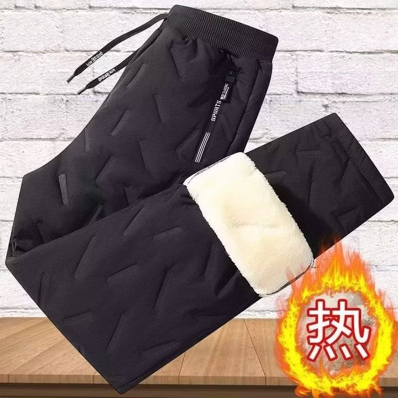 Lamb Velvet Winter Thiened Fce Lined Men's Snow Pants Outerwear Windproof Warm down Cotton Trousers Youth Faion