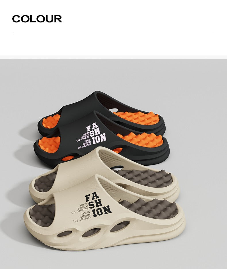 Men Fashion Massage Slippers Indoor/Outdoor Sandals Beach Flip Flop Thick Sole Male Slides Summer Non-Slip Men Shower Slippers