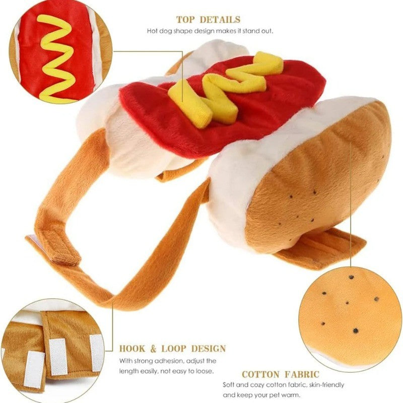 Fantasias Engraçadas de Halloween para Cães Fantasia de Cachorro-Quente para Dachshund Salsicha Roupa Ajustável de Gato para Festas