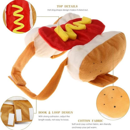 Fantasias Engraçadas de Halloween para Cães Fantasia de Cachorro-Quente para Dachshund Salsicha Roupa Ajustável de Gato para Festas