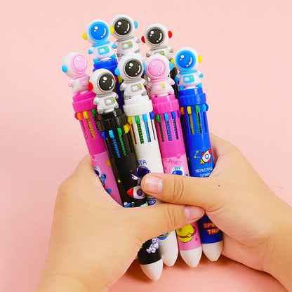 5/10 Pcs Cartoon Astronaut Ten Color Pens Kids Birthday Party Wedding Guest Gifts, Back To School Kindergarten Carnival Gifts