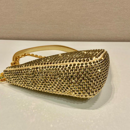 Luxury Designer Evening Clutch Bag Women's High Quality Famous Brand Rhinestone Chain Shoulder Bag 2025 Fashion Statement Purse