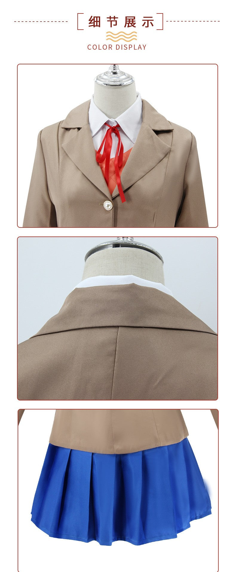 Heartbeat Literature Club Monica Cosplay Sayuri Natsuke Cosplay Costume Wig Set School Uniform Girls Female Clothing