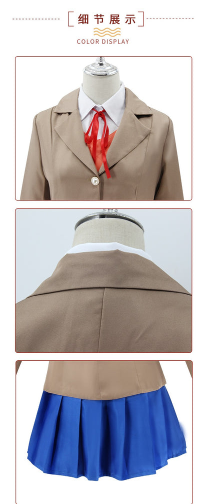 Heartbeat Literature Club Monica Cosplay Sayuri Natsuke Cosplay Costume Wig Set School Uniform Girls Female Clothing
