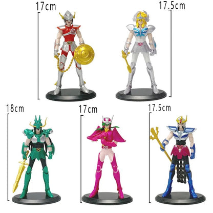 Saint Seiya Action Figurine Ikki Hyoga Seiya Shiryu Standing Myth Cloth Knights of The Zodiac Figures Model Toys Children's Gift