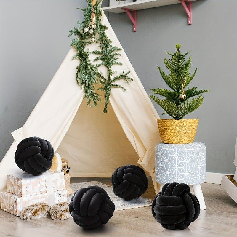 Woven Knotted Ball Pillow Gaming Chair Back Stuffed Cushion Cute Plush Throw Pillow Sofa Decorative Cushion Home Accessories