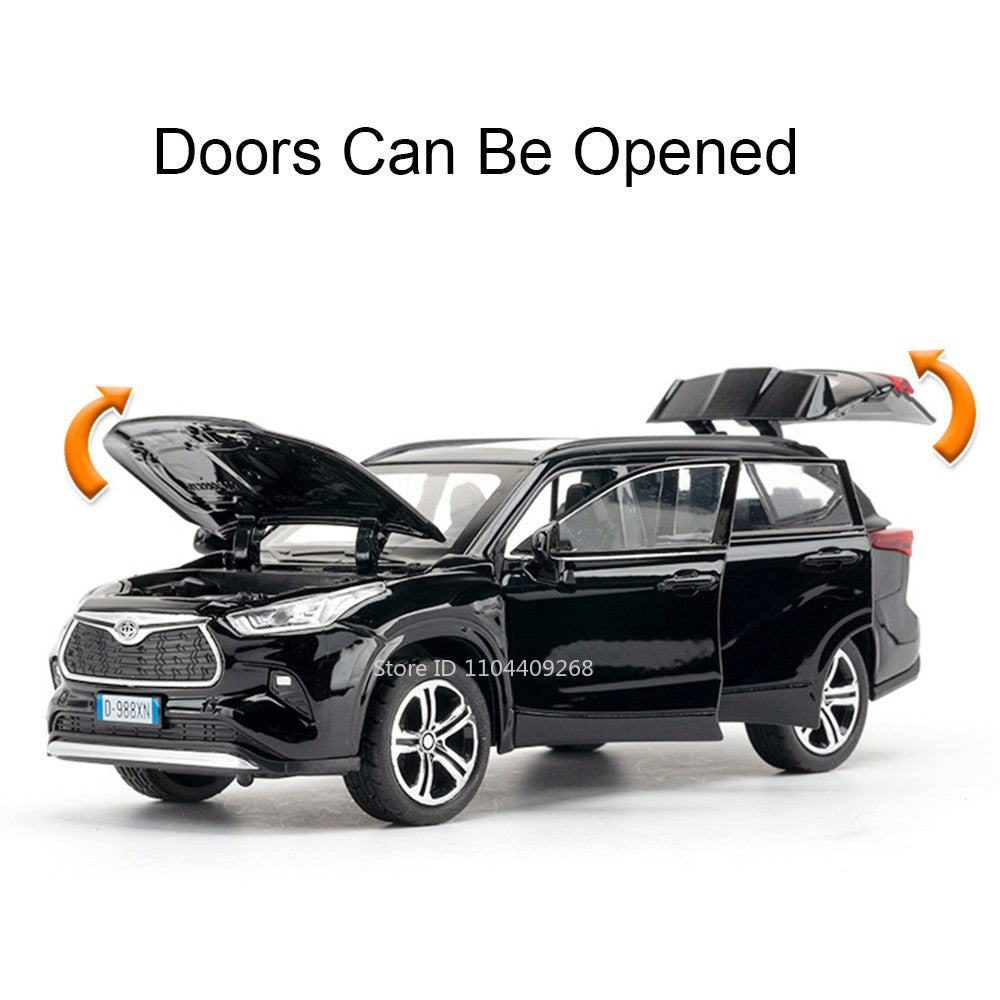 1:32 Scale Highlander GR86 Sports Car Model Toy Metal Diecast Pull Back Veículo em Miniatura Som Luz Modelos Coleção Presente Menino