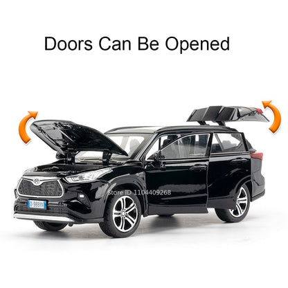 1:32 Scale Highlander GR86 Sports Car Model Toy Metal Diecast Pull Back Veículo em Miniatura Som Luz Modelos Coleção Presente Menino