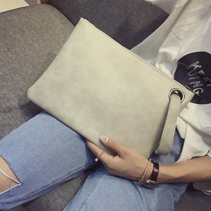 Fashion solid women's clutch bag leather women envelope bag clutch pu leather bag female Clutches sac Immediately shipping