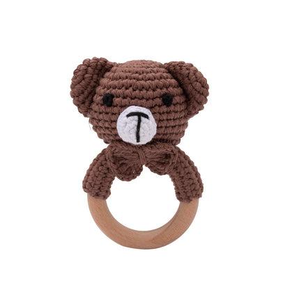 Brinquedos de Crochê para Bebês Chocalho de Animal Desenho Animado Chocalhos Musicais para Bebês Chocalho de Dentista Kawaii Brinquedo de Bebê 0-12 Meses Brinquedos Montessori