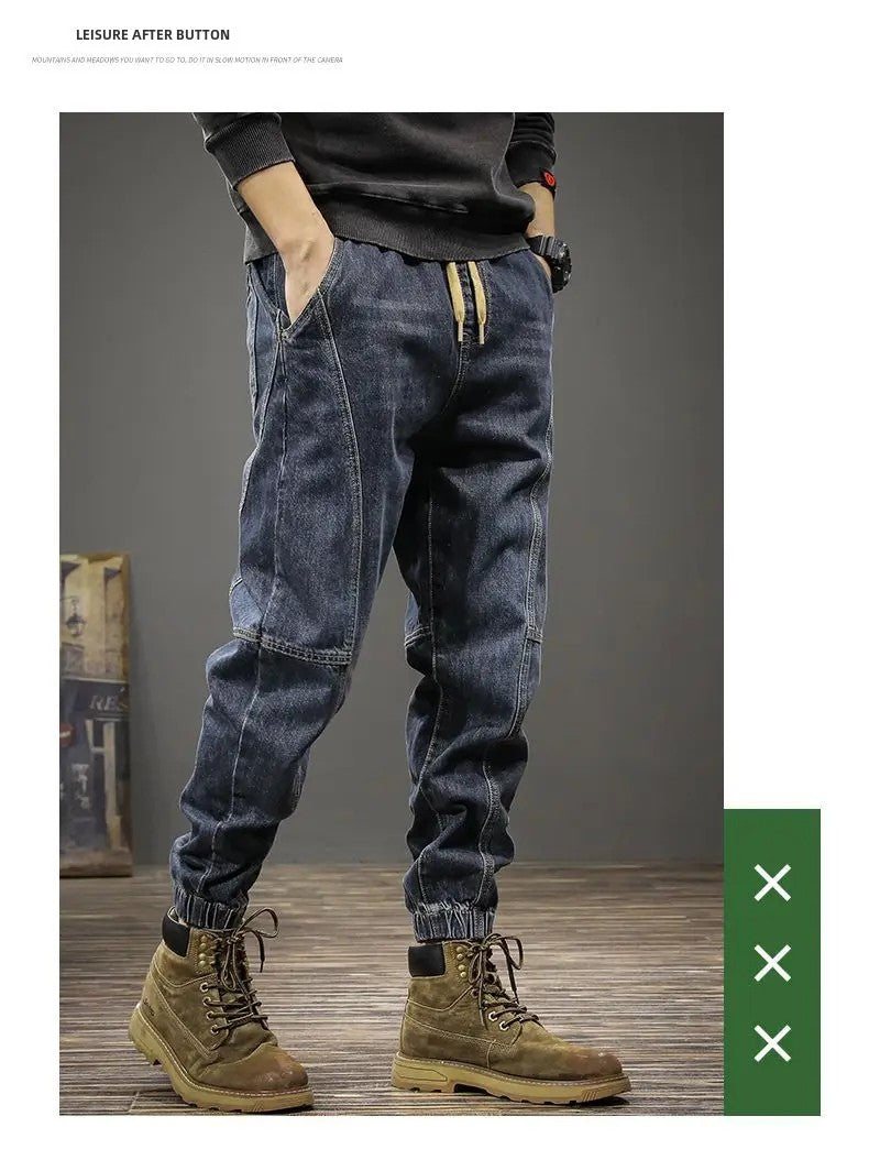 Calça Jeans Masculina Solta Moda Outono Inverno Calça Harem Casual Calça Comprida Roupa de Trabalho Confortável