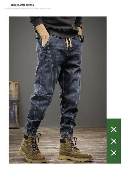 Calça Jeans Masculina Solta Moda Outono Inverno Calça Harem Casual Calça Comprida Roupa de Trabalho Confortável