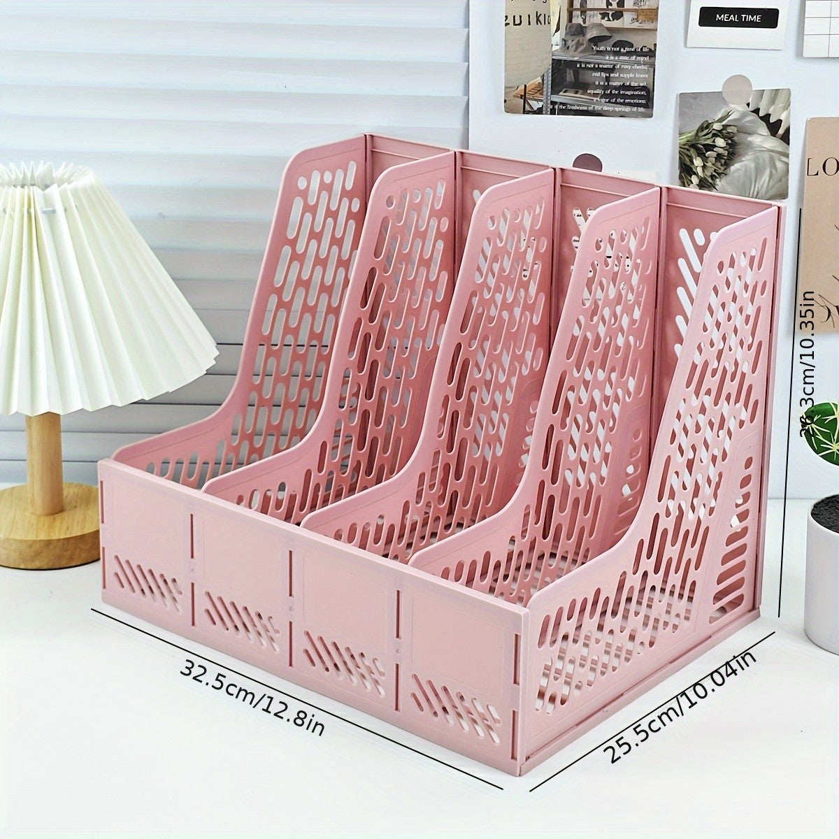 4-Tier Desktop Document Organizer with Open Grid Design - Heavy-Duty file holder, Space-Saving Vertical Organizer for Home Offic