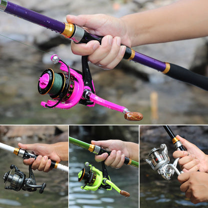 Sougayilang 4 Cores Telescópica Vara de Pesca 1.8m-3.3m Fibra de Vidro Cabo EVA Carpa Spinning Vara de Pesca Peso de Pesca 4.5kg