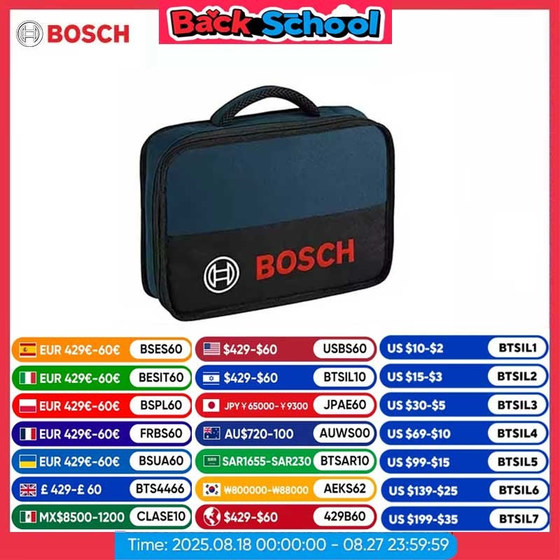 Bolsa de Ferramentas Bosch T-Bag Mini/S Lona Impermeável Resistente ao Desgaste Portátil Eletricista Manutenção Especial Ferramentas Armazenamento Bolsa
