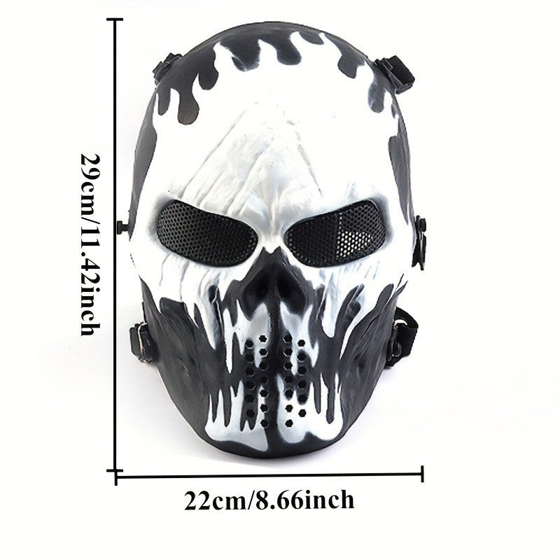 Men's Skull Warrior Mask Cool Camouflage Party Cosplay Accessory Unique Birthday Gift for Boyfriend Horror Game Party Decoration