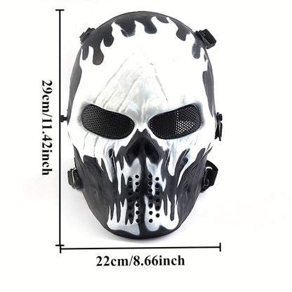 Men's Skull Warrior Mask Cool Camouflage Party Cosplay Accessory Unique Birthday Gift for Boyfriend Horror Game Party Decoration