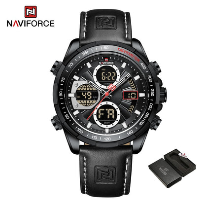 NAVIFORCE Men Military watch Multifunction Chronograph Sports 3ATM Waterproof alarm mode Day And Date Display Male Gifts Clocks