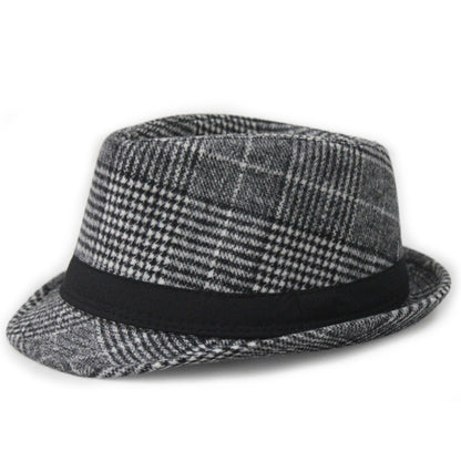 Chapéu de Lã para Casamento Primavera Verão para Homens de Meia-Idade, Casal, Moda Outono Inverno, Festa Xadrez, Design de Luxo, Chapéu Jazz Fedora para Mulheres