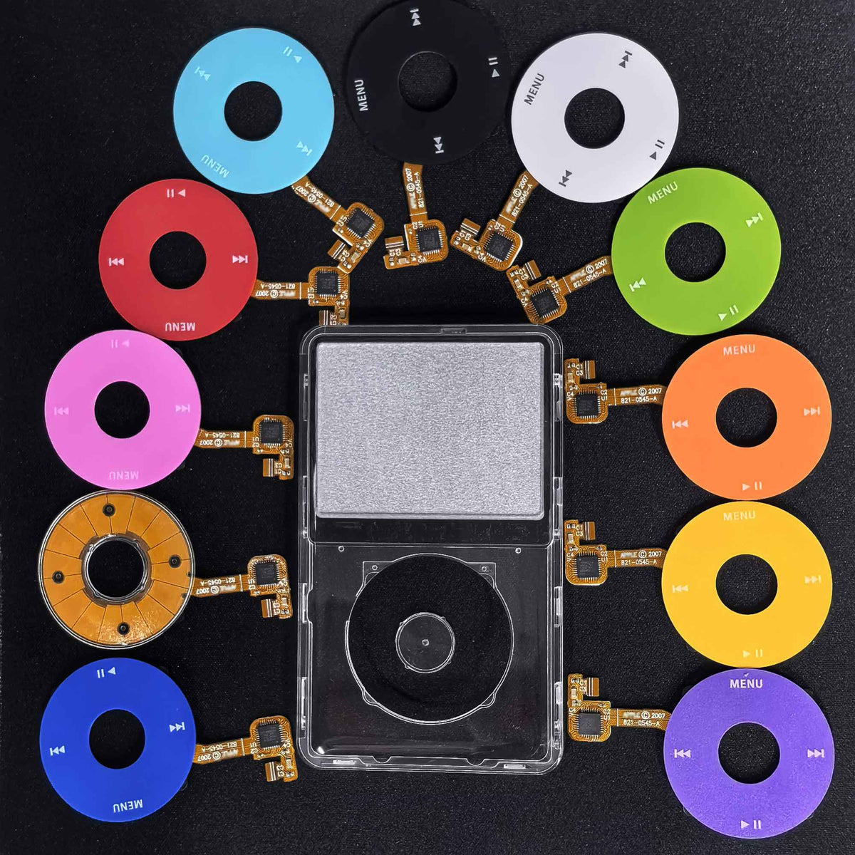 Clear Faceplate Transparent Front Housing Case with Clickwheel Flex Button Kit For iPod Classic 6th 7th Gen 80GB 120GB 160GB