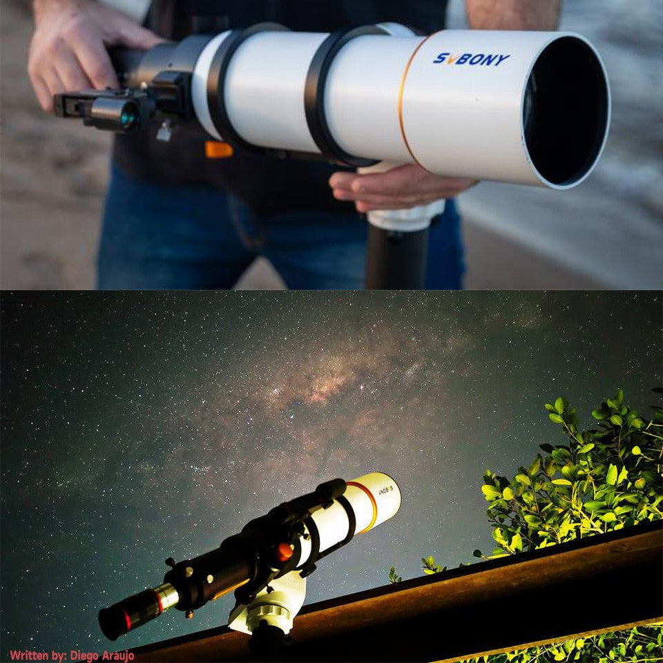 Telescópio Astronômico Refrator Svbony SV48P 90/102mm Abertura OTA com Focador de Duas Velocidades para Astrofotografia de Céu Profundo