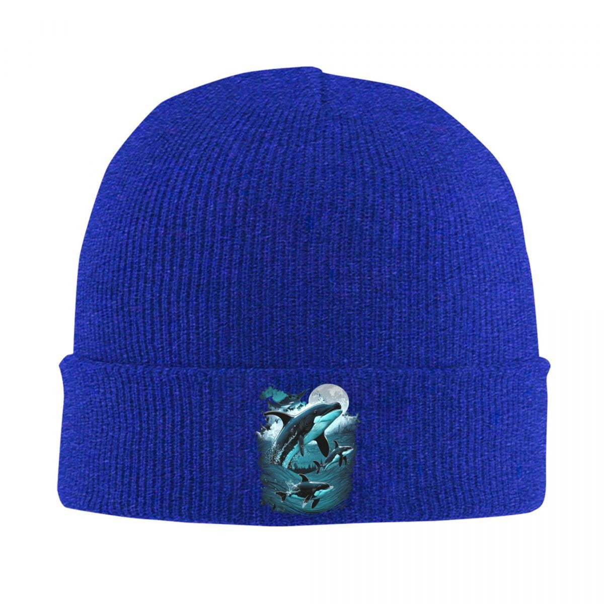 Orca Aquatic Sea Ocean Top Tees Killer Whale Warm Knitted Cap Hip Hop Bonnet Hat Autumn Winter Beanies Hats for Men Women Adult